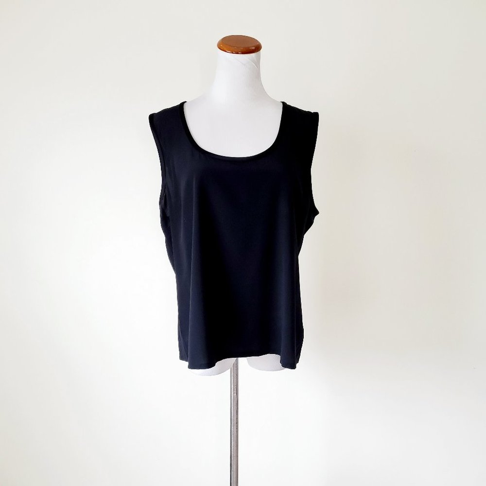 St. John Black Silk Sleeveless Cami Tank Top 12